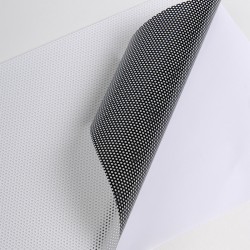 MICRO1 - Microperforated White Gloss/Black adh permanent clear