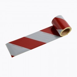 Striped Ribbons 2 Rolls 140mm x 9m Class B White/Red